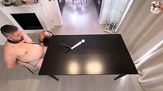 BBW Wife Makes Slave Husband Eat Her Pussy & Watch Her Masturbate With Hitachi