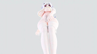 [mmd] Brilliant Marionette Black and White Erotic Fun Nun Meat Urinal Lewd Pattern Thong White Tiger Pussy