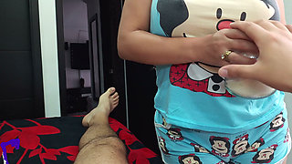 Real POV Latina MILF Wife: Condom Ride Round Ass and Cum in Mouth