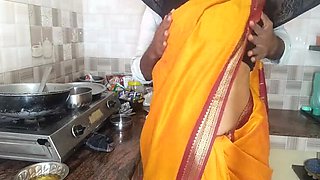 Indian Maid Fucking Hard in Kitchen - Homemade Desi Aunty Role Play