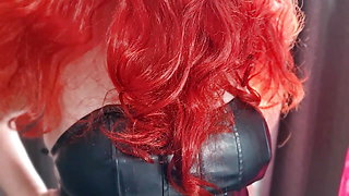 My new red wig - How do I suit being a redhead (bbw amateur milf wife homemade mature big saggy tits)