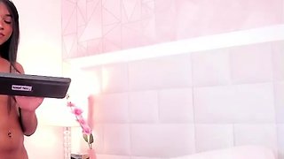 Shemale tranny enjoying solo masturbation