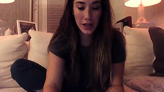 Cute curly brunette solo webcam masturbation