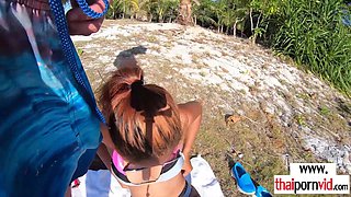 Thai teenage has to nail a big penis outdoor