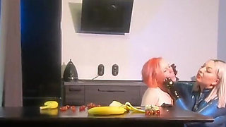 Romantic Sexual BDSM Morning of 2 Lesbian Girls in Latex Rubber