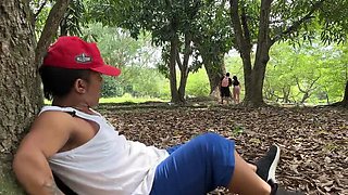 Amateur Latina Couple Hard Fucking Outdoors - Big Ass Moaning in Woods & Masturbating Stranger Recording