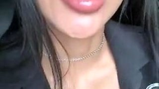 Brunette Amateur Flashes Her Titties In Public