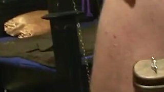 Masked guy gets dominated by a blondie