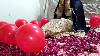 Indian Couple's First Wedding Night - Romantic Desi Homemade Sex
