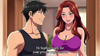 Yoga trainer seduce big tits milf end with creampie her pussy