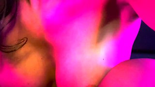 Solo sexy blonde with big tits masturbates