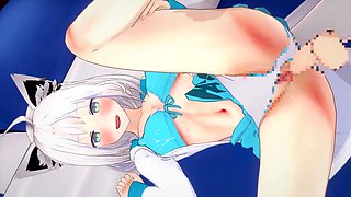 Shirakami Fubuki has a naughty flirty hookup