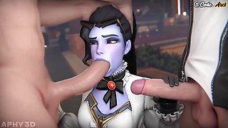 Widowmaker Gets Two Giant Cocks [Subtitled in Spanish]