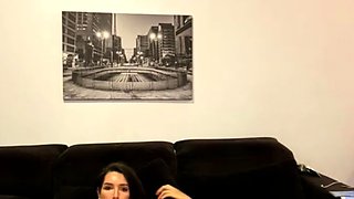 Short haired chick with big tits jerks her pussy online