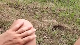 Stranger Creeps Up  Starts Paw With Fingering Hard My Hairy Kitty In The Park!