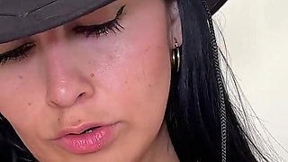 Playful Cowgirl Has Fun with a White Cock and Masturbates Until She Cums All Over