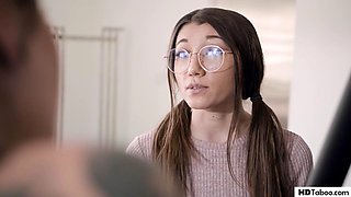 Brunette Geek Girl Maya Woulfe in Steamy Taboo Fuck Fest with Roomies Blonde Brunette Girlfriend