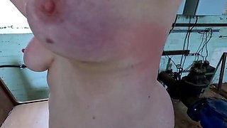 Busty German Babe Gets Spanked & Slapped in Public Workshop - BDSM Domination 4K