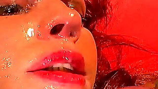 Redhead Slut Gets Massive Bukkake Facial From 20 Guys