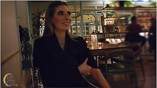 Hot Wife Removing Bra And Panties In A Busy Restaurant