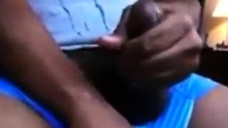 Hung Black Stud Strokes His Big Cock