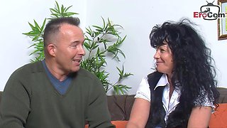 German wife persuaded to cheat on the street