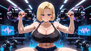 Android 18 Hentai Gym Tease - Big Tits Bounce Huge Ass Dirty Talk