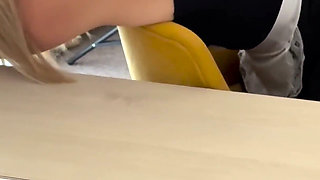 The Maid Is Fucking the Husband While the Wife Is Having Breakfast