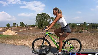 Perfect big ass Thai girlfriend anal sex after an outdoor workout