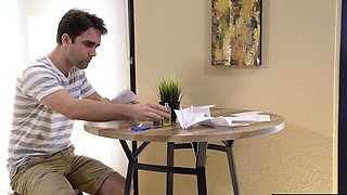 Busty petite stuck teen stepsis pounded