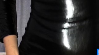 Blonde in Latex: Amateur Russian Teen Blowjob