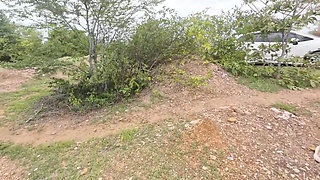 Thai Girl Walking Masturbation in the Jungle Thai Outdoor Public