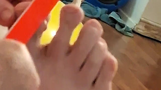 Big Beauty Nurse Vicki Cuts Boyfriends Toe Nails He Has Stinky Dirty Feet