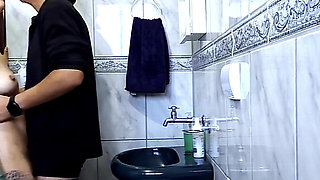 Step-niece Alone in the Bathroom and Rubbing Himself Dryhump Against Her.