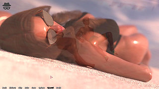Stepson Massaging Stepmom Boobs And Rubbing Her Pussy In Beach