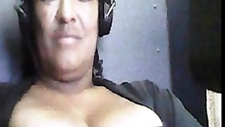 Sexy Latina Mom Plays with Her Big Tits on Webcam