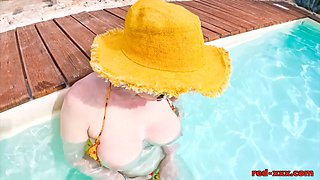 Red's blow and go outside in the pool