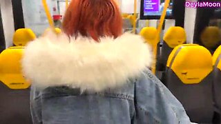 Busty Redhead Slut Deylamoon Gets Real Risky Sex on Train with Stranger - Dirty Talk & Big Natural Tits