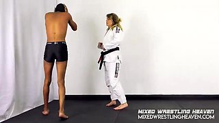 Blonde MILF in Black Belt BDSM - Judo Throws & Foot Domination Fetish HD
