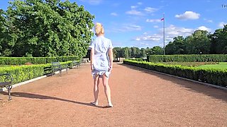 Amateur Blonde MILF Public Nudity - Park Masturbation & Thrilling Sex