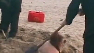Fat ass and spanking, on the beach part 2