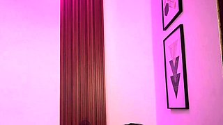 Hot Webcam Brunette in Stockings Masturbates with a Dildo