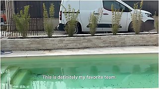 Laure Raccuzo In Hard Threesome - Fucked Dirty By Two Friends Who Came To Do Work At My Place!