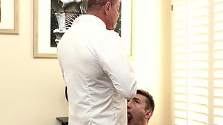 Cute twink is barebacked by hung DILF