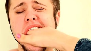 Naughty blonde femdom fetish hottie rams ass with strapon