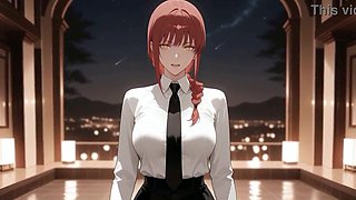 Makima Gets Screwed Outside In A Super-steamy Bath! Chainsaw Dude Uncensored AI-generated