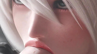 2b Nier Automata Blowjob & Town Cowgirl Fuck - Creamy Pussy & Creampie Ending 3D Animation
