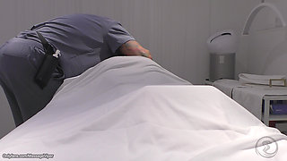 Real Massage Therapist Gets Sucked and Fucked by Fit Blonde Client
