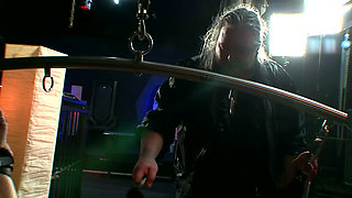 Grey-Haired Master Fists and Whips His Fetish Slaves