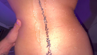 Rich blowjob in the bathroom and I come very rich on the face of my little stepsister slut